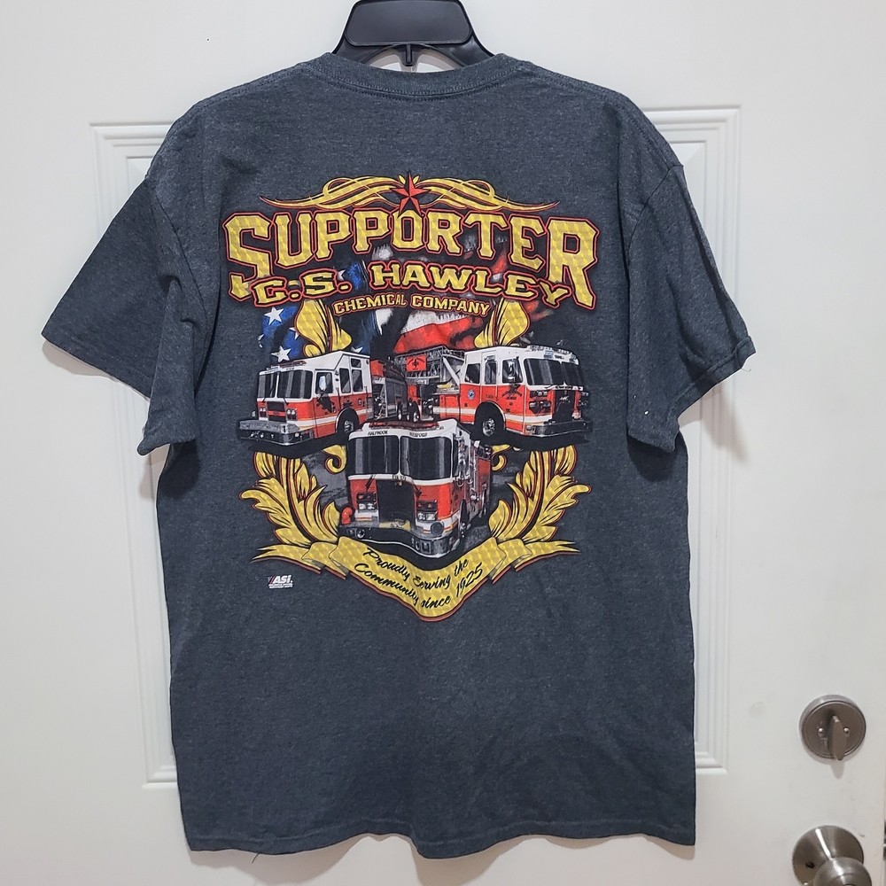 Half Mood Waterford Firefighter Support Gildan Charcoal Vintage Police Hero